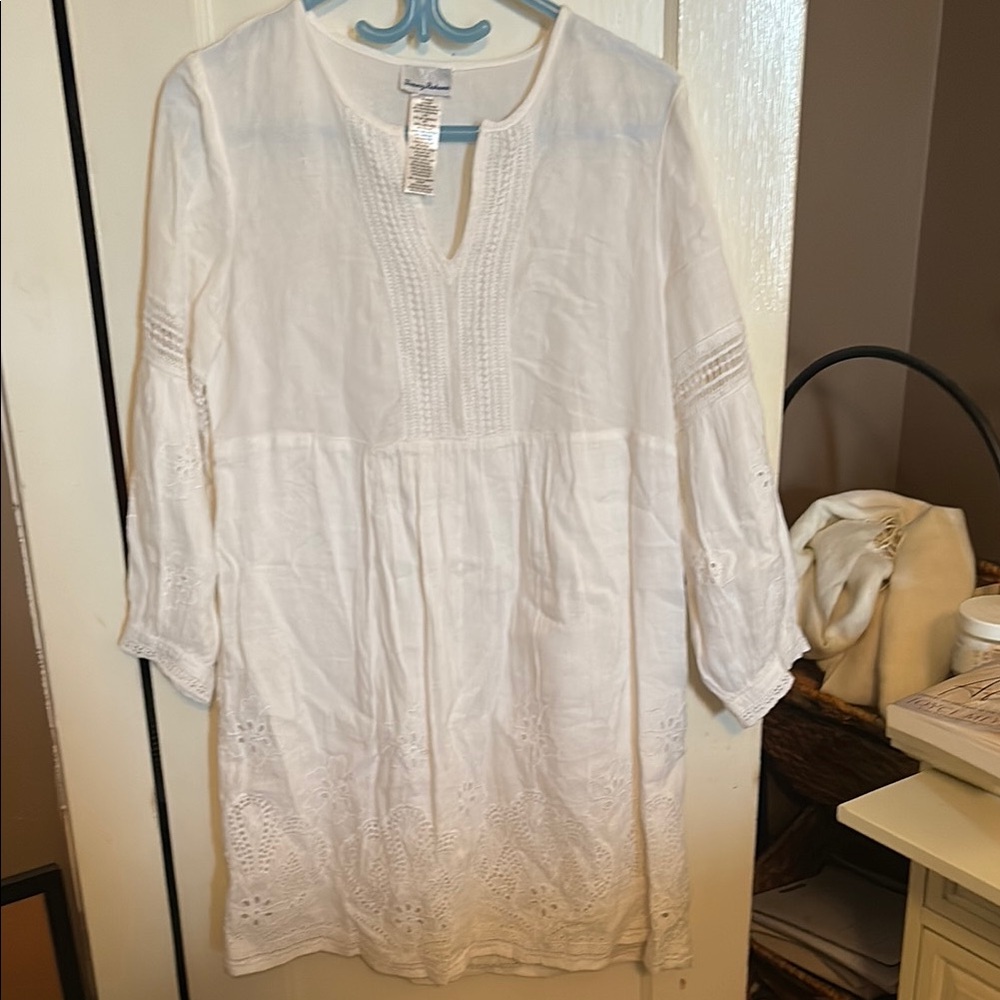 Tommy Bahama Cream Embroidered Dress